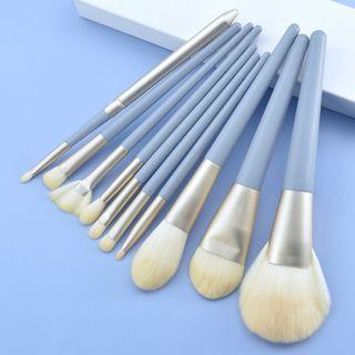Set Of 10: Makeup Brush Set Of 10 - Blue - One Size