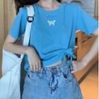 Short Sleeve Butterfly Printed T-shirt