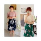 Tie-waist Floral Print Skirt
