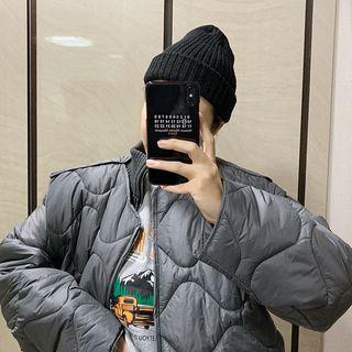 Set: Padded Vest + Knit-panel Zip-up Jacket
