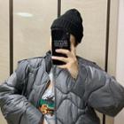 Set: Padded Vest + Knit-panel Zip-up Jacket