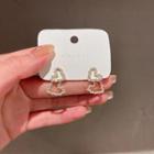 Heart Alloy Earring 1 Pair - Gold & Transparent - One Size