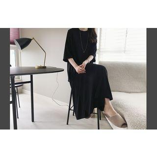 Set: Round-neck Loose-fit Top + Band-waist Skirt