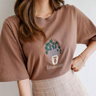 Botanical Embroidered T-shirt