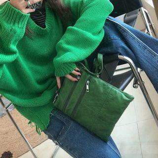Zip Detail Faux-leather Crossbody Bag