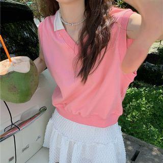 Cap-sleeve T-shirt Pink - One Size