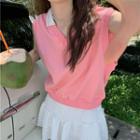 Cap-sleeve T-shirt Pink - One Size