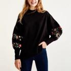 Floral Embroidered Long-sleeved Lace Sweatshirt