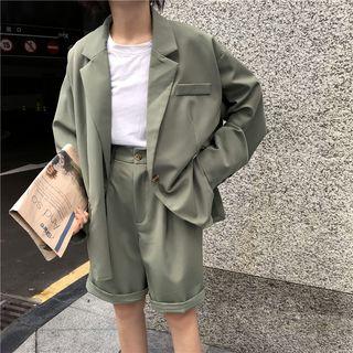 Single-button Blazer / High Waist Shorts