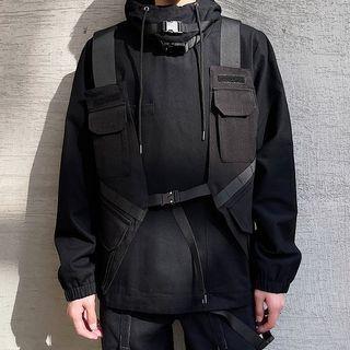 Plain Cargo Vest Black - One Size