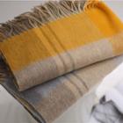 Color Panel Fringed Wool Scarf