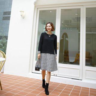 2-in-1 A-line Tweed Dress