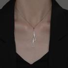 Sterling Silver Triangle Necklace 1pc - Silver - One Size