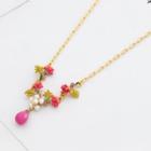 Flower Glaze Pendant Alloy Necklace 1 Pc - 01 - Gold - One Size