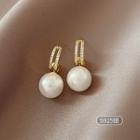 Faux Pearl Rhinestone Alloy Dangle Earring 1 Pair - Silver Needle - Gold - One Size