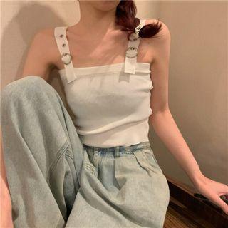 Eyelet Strap Cropped Camisole Top