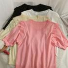 Eyelet Ruffle-trim T-shirt