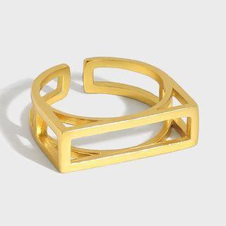 Geometric Cutout Open Ring