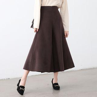 Cropped Woolen Wide Leg Pants