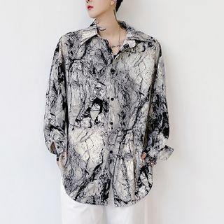 Painting Oversized Long-sleeve Shirt