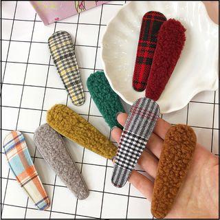 Plaid / Fleece Hair Clip (various Designs)