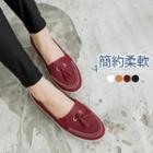 Faux Leather Tasseled Loafers