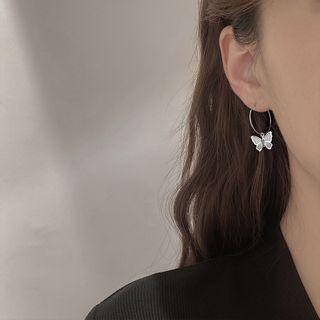 Alloy Bow Hoop Dangle Earring