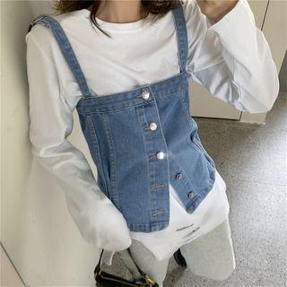 Denim Button-up Camisole Top