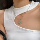 Heart Pendant Alloy Necklace Silver & Heart - Transparent - One Size