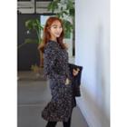 Tie-neck Floral Dress With Belt