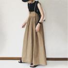 Sleeveless Plain Ruched Dress Khaki - One Size