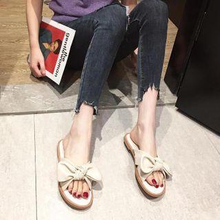 Bow Strap Flat Slide Sandals