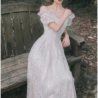 Cold Shoulder Maxi Lace Dress