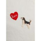 Embroidered Dog & Heart Brooch