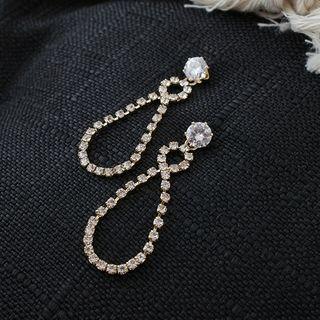 Rhinestone Drop Earring 1 Pair - Gold - One Size