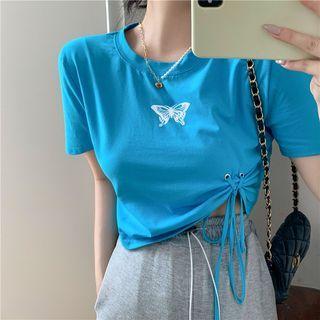 Short-sleeve Print Cropped T-shirt / Sweatpants