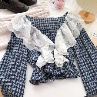V-neck Lace Doll Crop Top