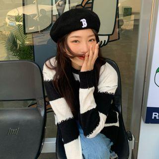 Initial B Beret Black - One Size