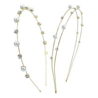 Faux-pearl Skinny Hair Band (2 Types)