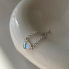 Heart Chain Ring Silver - One Size