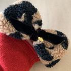 Faux Shearling Hair Clip Gray & White - One Size