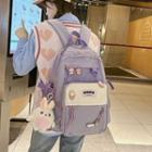 Applique Mesh Panel Backpack / Badge / Bag Charm / Set
