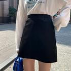 High-waist A-line Short Skirt