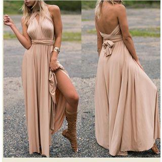 Sleeveless Cross Strap Open Back Sheath Dress