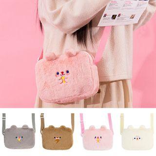 Embroidered Fleece Rabbit Crossbody Bag