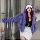 Hooded Zip Jacket Purple - One Size