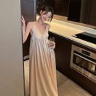 Spaghetti-strap Plain Maxi Sundress