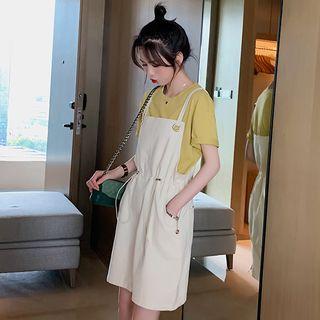 Short-sleeve T-shirt / Mini Jumper Dress / Jumper Shorts / Set
