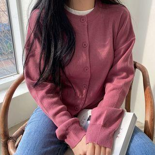 Basic Round-neck Cardigan In 14 Colors