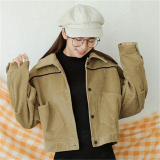 Fleece-lining Corduroy Button Jacket